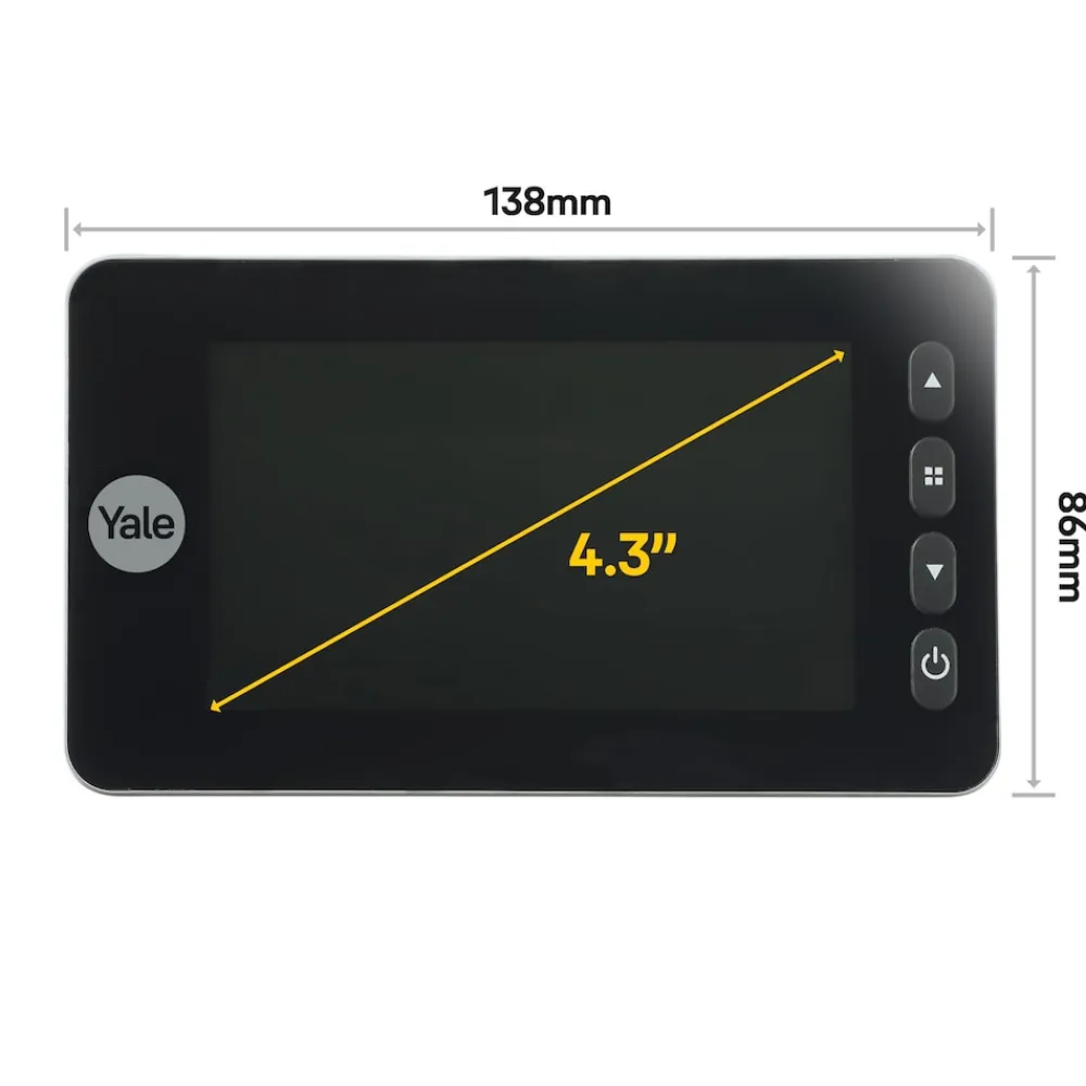 Digital Door Spy DDV 5800, 4.3" Display (Silber) mit Motion Detection, Doorbell & Night Vision ^ Yale Sale