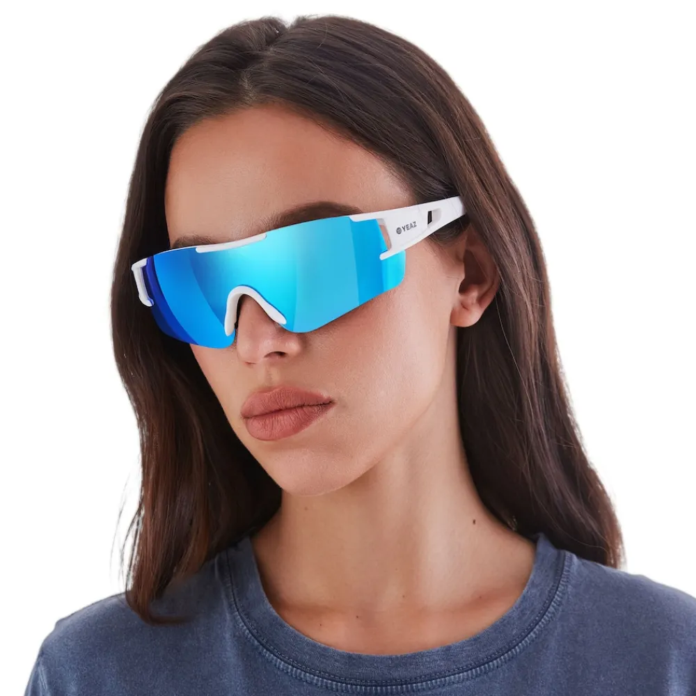 Sport-Sonnenbrille Bright White/Blue SUNBLOW ^ YEAZ Best