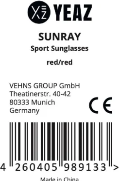 YEAZ Sport-Sonnenbrille rot/schwarz/rot SUNRAY Sale