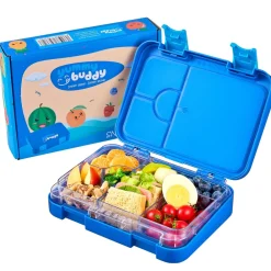 Ecosa yummy buddy Kinder Brotdose 6 Fächern Klick-Verschluss BPA-Frei Blau Clearance