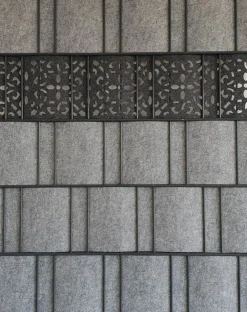 Sichtschutzstreifen Design Vlies Ornament für Doppelstabmatten Anthrazit 2,6m ^ zaun|zu® Best