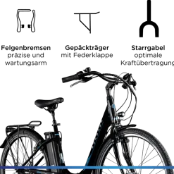 Zündapp Green 2.7 E Bike Damenfahrrad 28 Zoll 150 - 175 cm mit 3 Gang Nabenschaltung Rücktritt Pedelec Hollandrad Citybike Nabenmotor grau Clearance