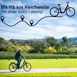 Zündapp Green 2.7 E Bike Damenfahrrad 28 Zoll 150 - 175 cm mit 3 Gang Nabenschaltung Rücktritt Pedelec Hollandrad Citybike Nabenmotor grau Clearance