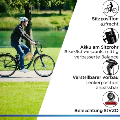 Zündapp Green 2.7 E Bike Damenfahrrad 28 Zoll 150 - 175 cm mit 3 Gang Nabenschaltung Rücktritt Pedelec Hollandrad Citybike Nabenmotor grau Clearance