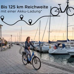 Zündapp X200 E Bike Damenfahrrad 155 - 180 cm Stadtrad Pedelec 7 Gang Shimano Schaltung Cityrad mit Bosch Mittelmotor Hollandrad blau Discount