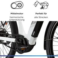 X850 Trekking E Bike 27,5 Zoll Pedelec 165-185 cm Trekking Fahrrad Riemenantrieb Elektrofahrrad 550Wh 7 Gang ^ Zündapp Clearance