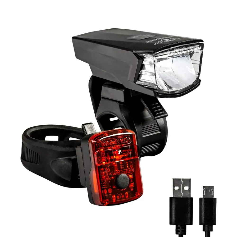 ZA.K.15 LED Beleuchtungsset StVZO Fahrradlicht Fahrrad Lampe Set Beleuchtung Fahrrad Akku Lampenset ^ Zündapp Best