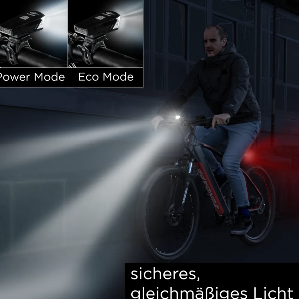 ZA.K.15 LED Beleuchtungsset StVZO Fahrradlicht Fahrrad Lampe Set Beleuchtung Fahrrad Akku Lampenset ^ Zündapp Best