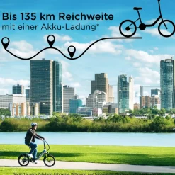 Zündapp ZT20R Ebike Klapprad für Erwachsene 145 - 185 cm Pedelec für Damen und Herren 20 Zoll mit 6 Gängen Elektro Bike Faltrad grau/grün Hot